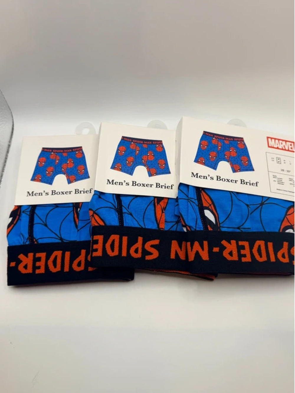 3 Pairs- Marvel Bioworld Spiderman Boxer Briefs Sz Small